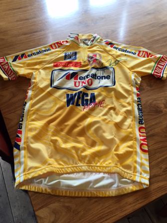 This Tour de France yellow jersey belong to Marco Pantani, who won the race in 2008 but was subsequently plagued by doping allegations.