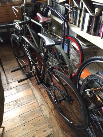This bike, ridden to World Championship glory by Cavendish, is another memento on display in Smith's office. In the British designers' world, there is no such thing as too many bikes.