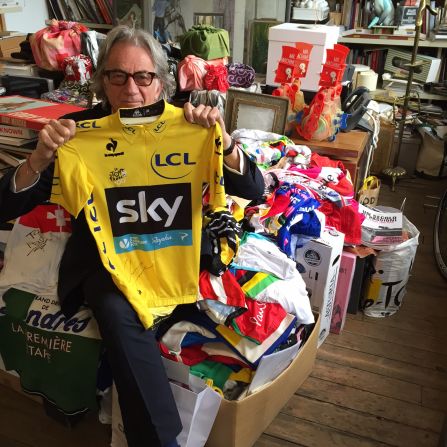 Smith also has a maillot jaune (yellow jersey) from Tour de France winner Chris Froome.