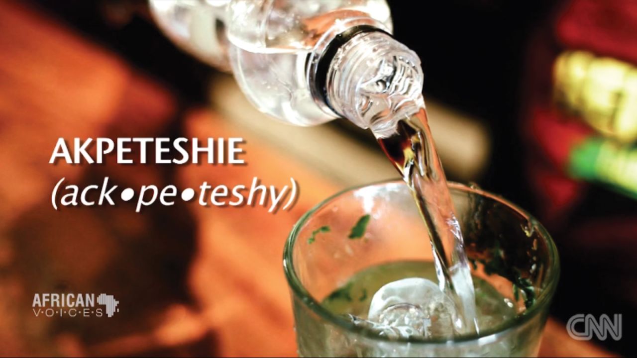 Akpeteshie is a local Ghanaian liquor made from sugar cane. And while it might have been banned during the colonial era, today it is the <a href="http://www.cnn.com/video/data/2.0/video/intl_tv-shows/2015/06/22/foodies-african-voices-a-spc.cnn.html">trendy new tipple everyone is ordering. </a><br /><br /><strong>Do you have a favorite African food you would like to share? We want to see it.</strong> <a href="https://instagram.com/cnnafrica/" target="_blank" target="_blank"><strong>Share your food pics on Instagram </strong></a><strong>or </strong><a href="https://twitter.com/cnnafrica" target="_blank" target="_blank"><strong>Twitter using #CNNAfrica</strong></a><strong> and you could </strong><a href="https://www.cnn.com/specials/africa/african-voices" target="_blank"><strong>be on CNN! </strong></a>