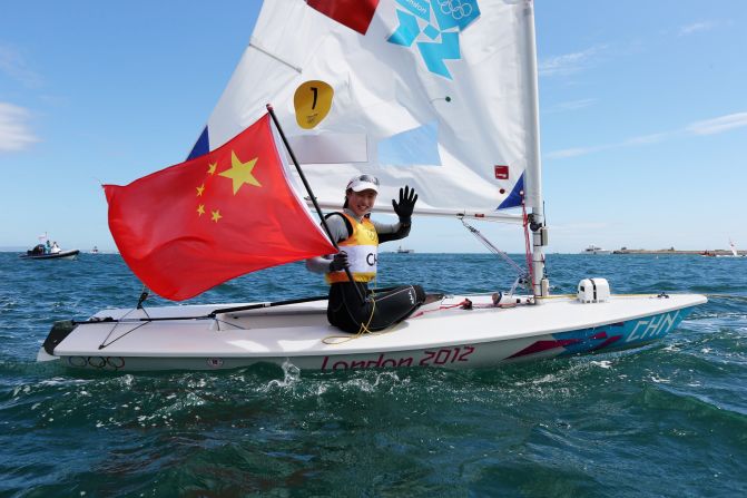 It led to her carrying the Chinese flag at the Games' closing ceremony, but she is embarrassed that, to date, she has only really sailed dinghies.