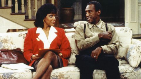 Phylicia Rashad and Bill Cosby on "The Cosby Show." Rashad posted a tweet celebrating Wednesday's ruling overturning Cosby's conviction.