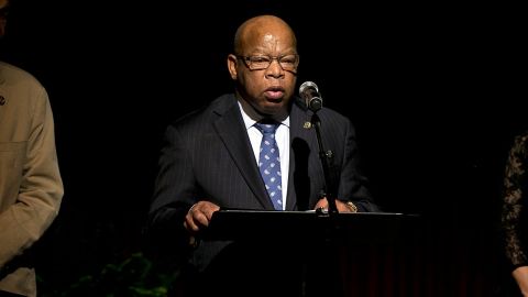 U.S. Rep. John Lewis gives a reading prior to a speech by former President Bill Clinton on the second day of the Civil Rights Summit at the LBJ Presidential Library April 9, 2014 in Austin, Texas. 