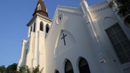Caption:CHARLESTON, SC - JUNE 22: The Emanuel African Methodist Episcopal Church is seen after a mass shooting five days ago that killed nine people, on June 22, 2015. 21-year-old Dylann Roof is suspected of killing nine people during a prayer meeting in the church in Charleston, which is one of the nation's oldest black churches. (Photo by Joe Raedle/Getty Images)
