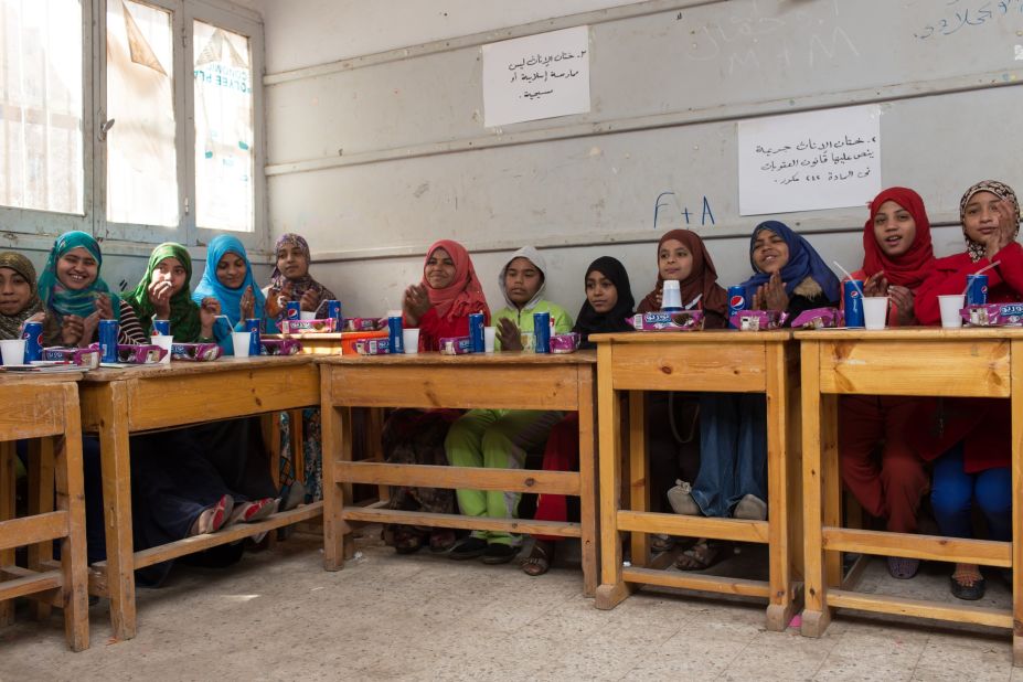 The practice was banned in 2008, but Egypt predicts that more than half of girls in the future will be submitted to FGM. Here, in a photo provided to CNN by the UNFPA, children attend school in Assiut on February 1st, 2015.