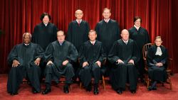The Justices of the U.S. Supreme Court sit for their official photograph on October 8, 2010, in Washington.