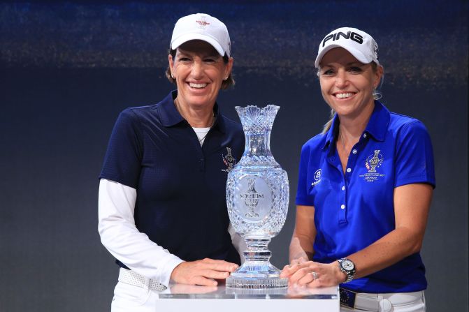 This year, the 44-year-old (right) will be pitting her wits against U.S. captain Juli Inkster (left) at the St. Leon course in Baden Wurttemberg, Germany, from September 18-20.