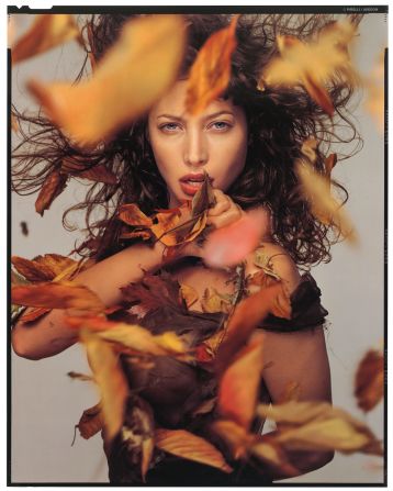 American photographer, Richard Avedon, shot top models Christy Turlington (pictured) and Naomi Campbell in New York for the 1996 edition. 