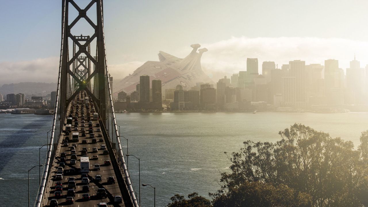 "Help us Obi-Wan Kenobi. You're our only hope -- of avoiding gridlock in downtown San Fran." Amiard says he was inspired to create these images by a trailer for the upcoming "Star Wars" sequel.