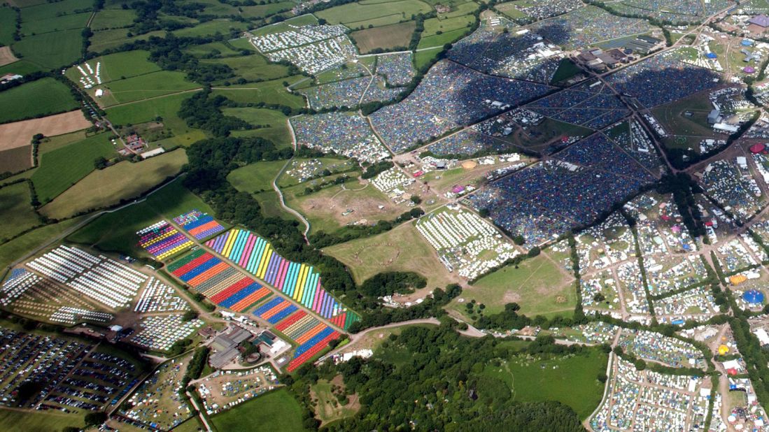 A sprawling tent city has arisen from the UK's Somerset countryside for the Glastonbury Festival. More than 175,000 partiers have crammed into the 900-acre Worthy Farm for the five-day event, which will see more than 2,000 acts across dozens of stages. The first bands hit the stage today.