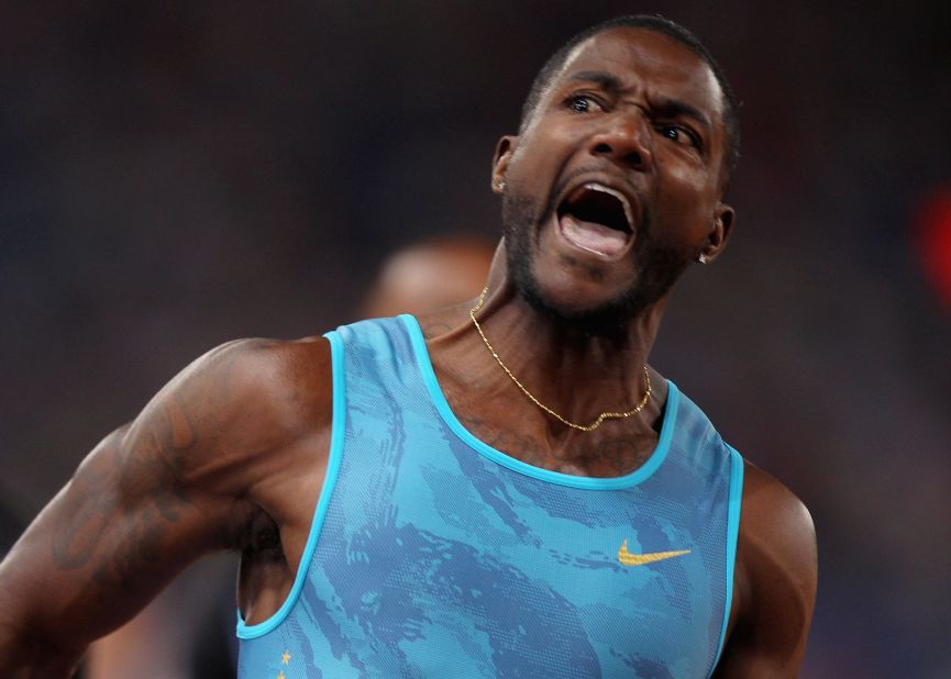 Former Olympic champion Justin Gatlin, who like Gay has served a doping ban during his career, is the fastest 100m runner in 2015. The 33-year-old American clocked 9.74s in Qatar in May. 