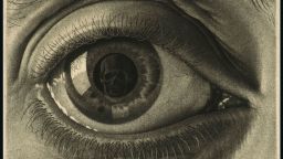 M. C. ESCHER (1898-1972)
Eye, 1946
Mezzotint, seventh and final state, 14.1 x 19.8cm
Collection Gemeentemuseum Den Haag, The Hague, The Netherlands. 
© 2015 The M.C. Escher Company -- Baarn, The Netherlands. 
All rights reserved. www.mcescher.com