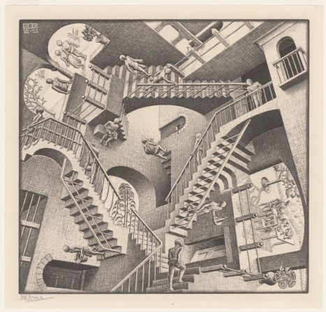 However, the inner architect could still be seen in Escher's painstakingly precise pictures of buildings -- even if they could never actually exist in real life.