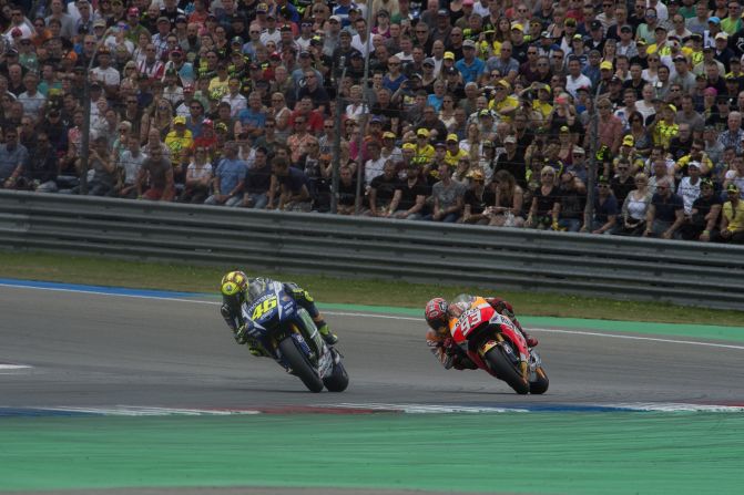 Rossi and two-time world champion Marquez dueled throughout the race in front of a crowd of 97,000.