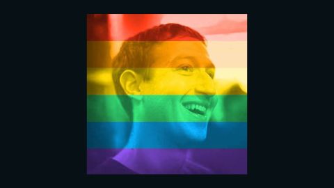 Facebook co-founder Mark Zuckerberg shows his support for gay pride.