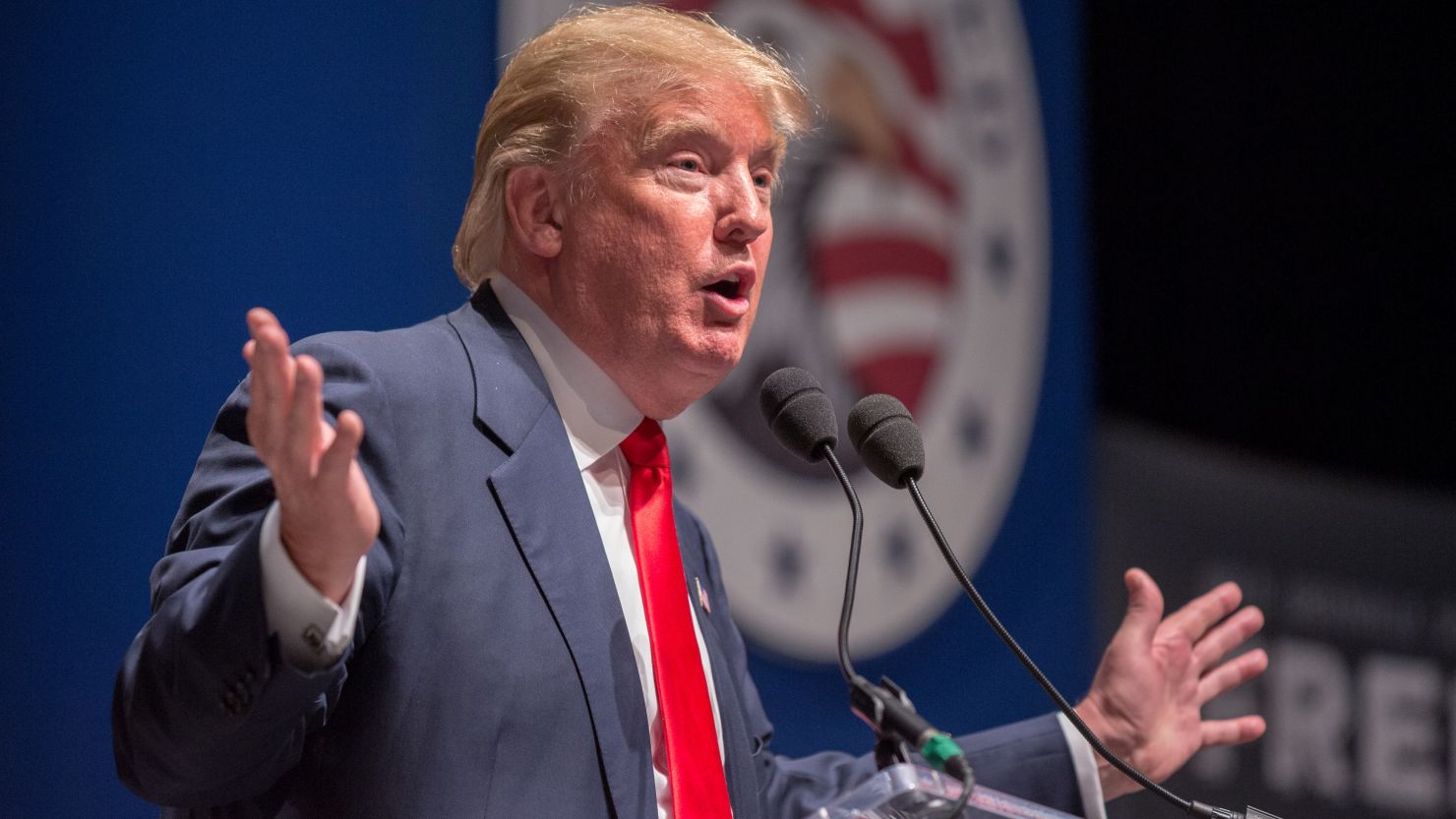 Buisnessman Donald Trump speaks during the Freedom Summit on May 9, 2015 in Greenville, South Carolina. Trump joined potential presidential candidates in addressing the event hosted by conservative group Citizens United. 