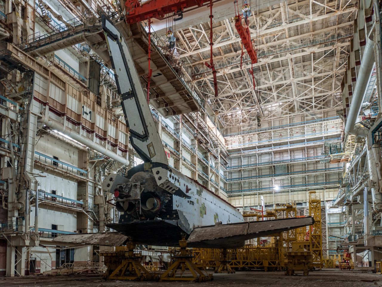 That's not to say the entire Baikonur Cosmodrome site is in such a decaying state. In fact, this hangar is just a few kilometers from the launchpad where cosmonaut Yuri Gagrin became the first person to fly into space in 1961 -- a launchpad that is still in use today. 
