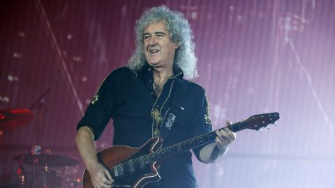 Guitarist Brian May of Queen performs at the Zenith Arena in Paris in January 2015.