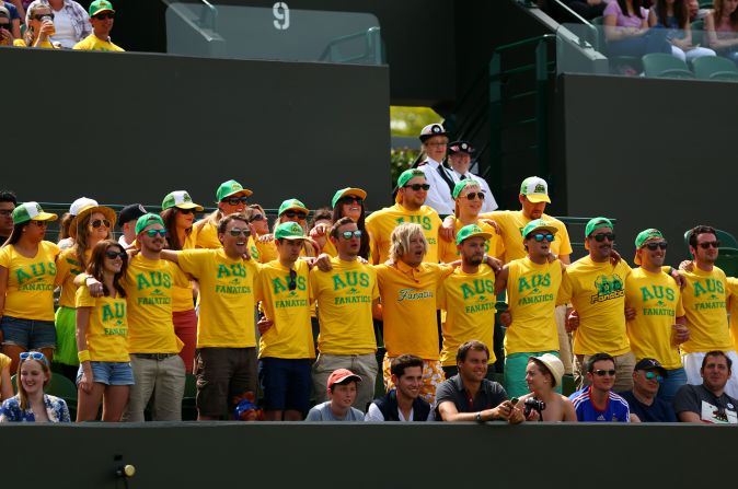 Hewitt was supported throughout the match by the "Fanatics," a set of supporters who routinely back Aussie players. 