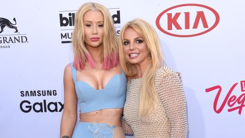 Iggy Azalea, left, and Britney Spears were chummy at the Billboard Music Awards a few years back, but there were reports they were at odds over the lack of success of their single "Pretty Girls." 