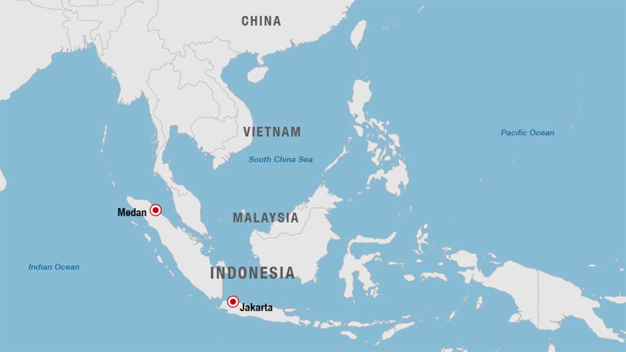 Indonesia crash locator map