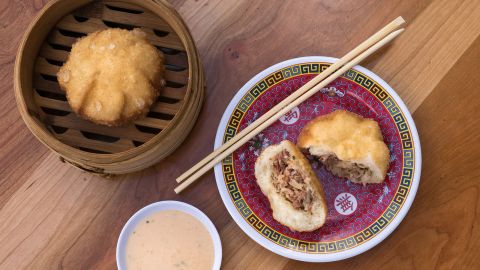Ever thought to yourself, "Traditional Asian dumplings would taste a whole lot better if they were stuffed with pastrami, Swiss cheese and sauerkraut"? Then you're going to love the pastrami bao served at Bing Bing Dim Sum in Philadelphia. 