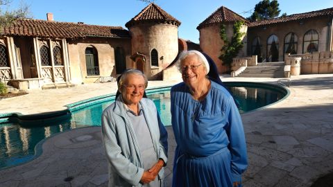 Sister Catherine Rose, left, and Sister Rita Callanan at the Sisters of the Immaculate Heart of Mary convent in Los Feliz, California.  