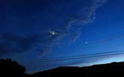 iReporter Lonna Ours took these photos of Venus and Jupiter on June 21. The two planets are moving closer together throughout the month of June and will eventually appear to converge.