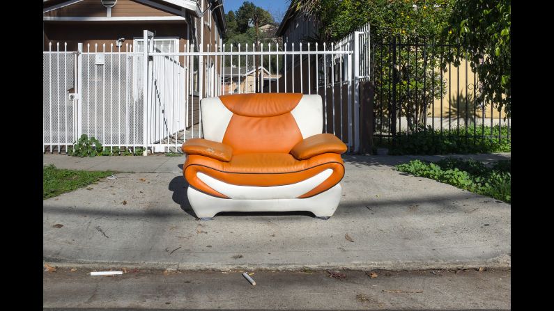 A chair on Benner Street in Highland Park.