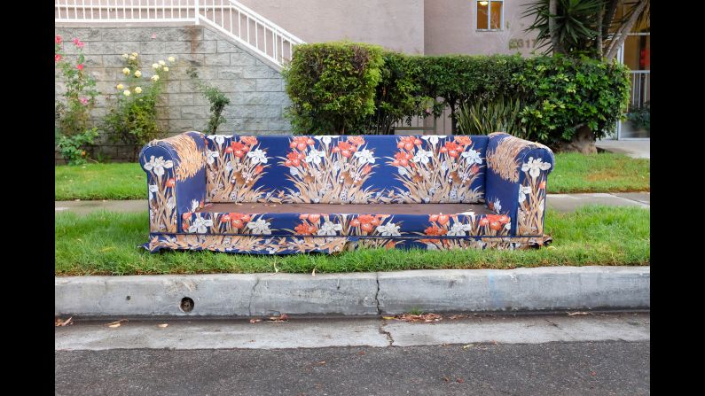 A sofa on Monterey Road in the community of Hermon.
