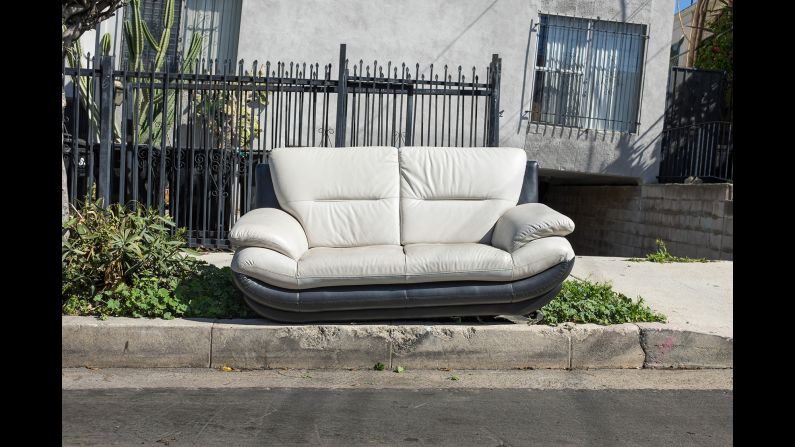 A sofa on Ardmore Street in the Koreatown neighborhood.