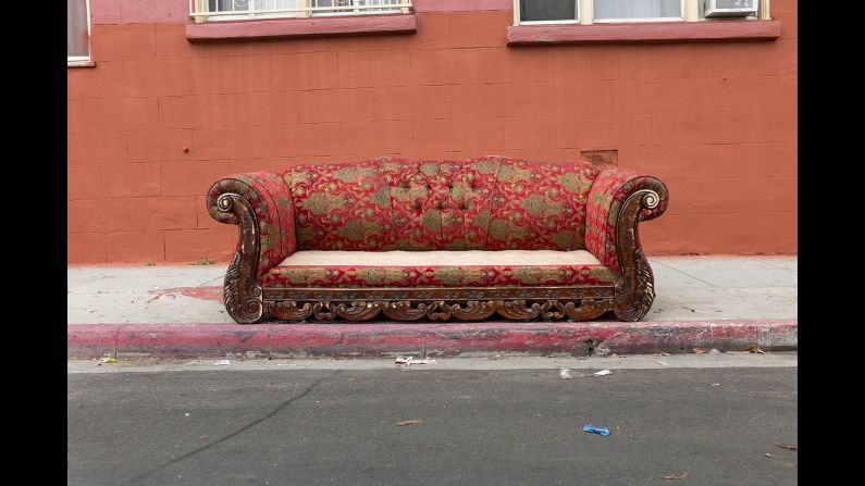 A sofa on Soto Street in the Boyle Heights neighborhood.