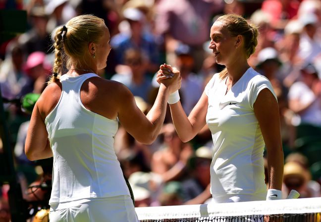 Petra Kvitova, even in the heat, probably barely broke a sweat. The reigning women's champion, right, crushed Dutchwoman Kiki Bertens in 35 minutes for the loss of one game. 