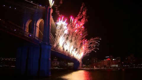 Fireworks in New York City.