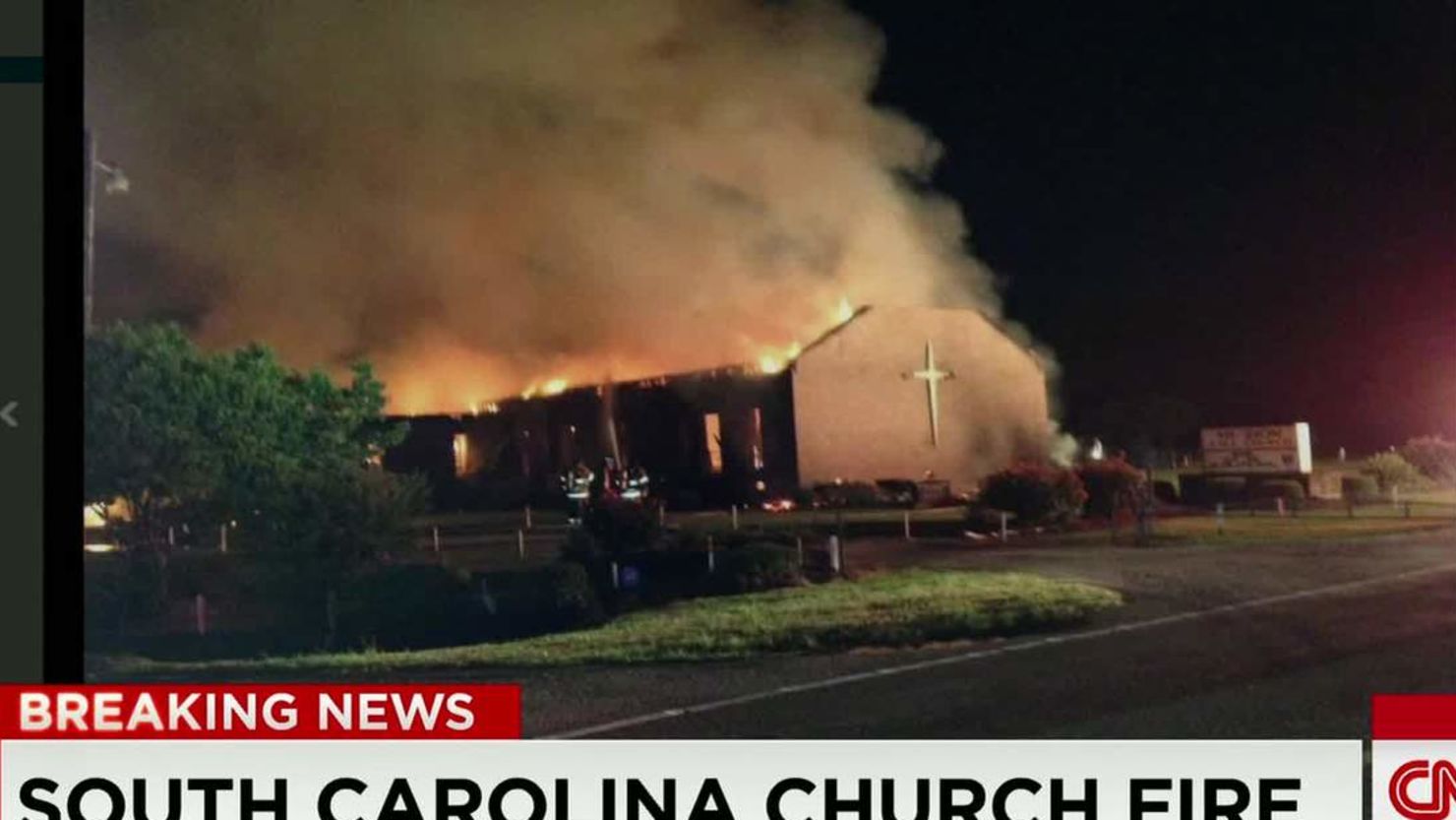 A storm was hitting Greeleyville when the fire at Mount Zion AME Church started Tuesday night.