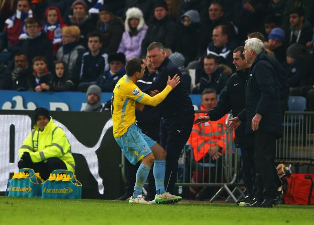 Pearson was in the headlines for the wrong reasons on several occasions last season -- including this bust-up with James McArthur of Crystal Palace.