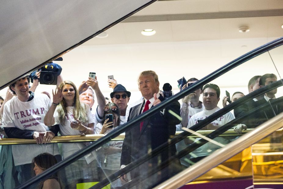 In June 2015, during a speech from Trump Tower, <a href="http://www.cnn.com/2015/06/16/politics/donald-trump-2016-announcement-elections/" target="_blank">Trump announced that he was running for president.</a> He said he would <a href="http://www.cnn.com/2015/06/28/politics/donald-trump-the-apprentice-presidential-campaign/" target="_blank">give up "The Apprentice"</a> to run.