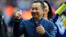  Leicester City Owner, Vichai Srivaddhanaprabha thanks the fans following the Premier League match between Leicester City and Queens Park Rangers at The King Power Stadium on May 24, 2015