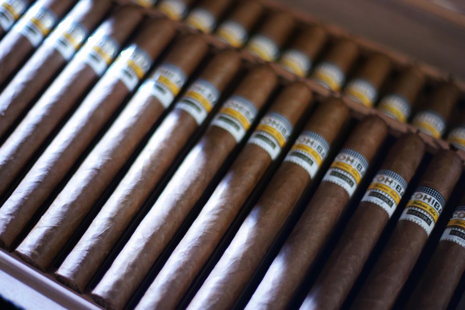 Cuba's tobacco industry resulted in another staple the country is known for: cigars.  Pictured, a box of the world's most expensive cigars, Cuban Cohiba Behikes.