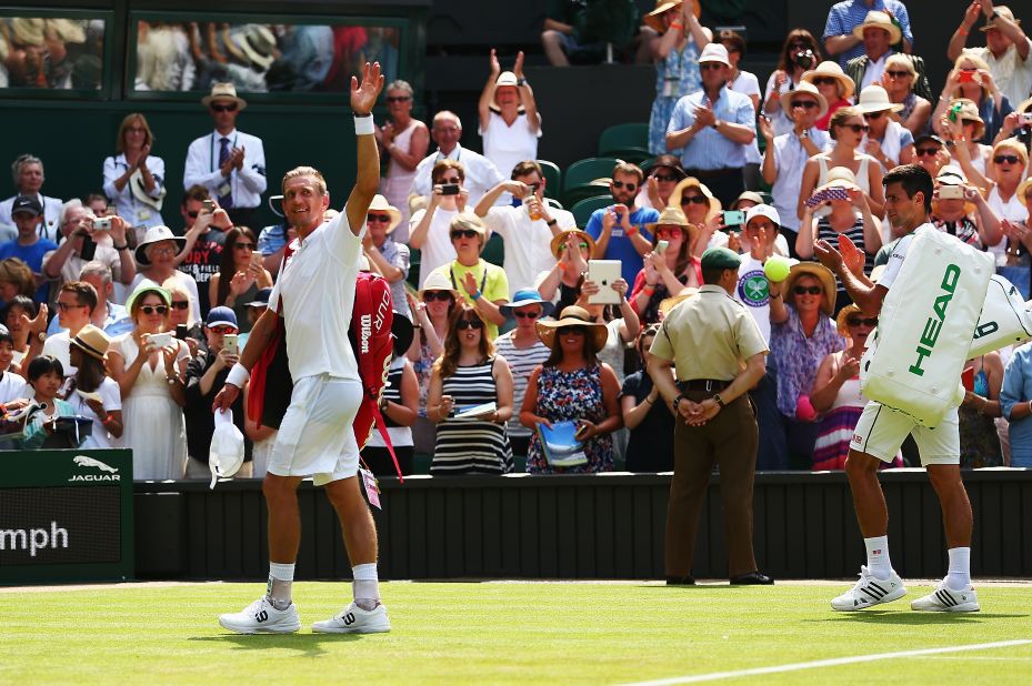 It was Nieminen's final Wimbledon and the ever gracious Djokovic applauded him off tennis' most famous court. 