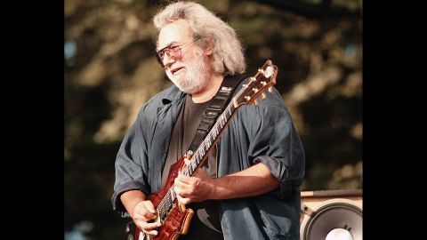 Garcia plays at a memorial for promoter Bill Graham in San Francisco in 1991. The guitarist died of a heart attack in 1995. He was 53.