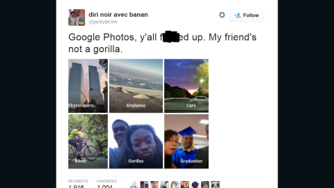 Computer programmer Jacky Alcine was shocked to see that the Google Photos app put a racially insensitive tag on a photo of him and a friend.