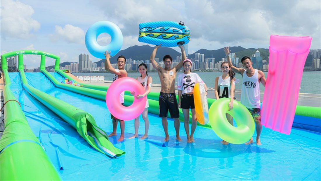 Slide the City Hong Kong will be installed next to the Victoria Harbor at the Kai Tak Cruise Terminal. The 1,000-feet waterway will be the global brand's first waterside slide.