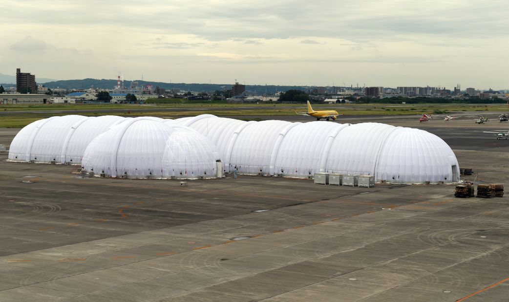 The mobile hangar at the Nagoya airport, as seen on Wednesday, June 3.
