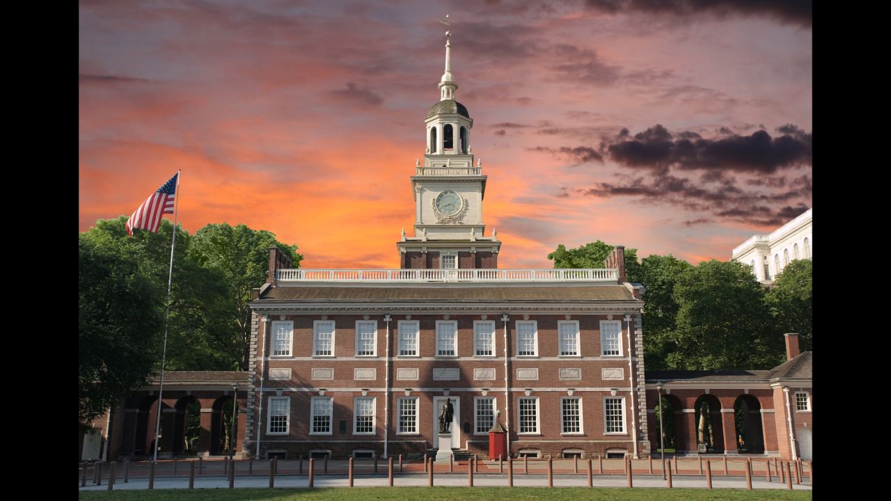 The Declaration of Independence and the U.S. Constitution were both debated and adopted in Philadelphia's Independence Hall. Nearby is the cracked Liberty Bell, which reads "Proclaim liberty throughout all the land onto all the inhabitant thereof." The bell and its inscription were later used as a rallying cry for the abolitionist and women's suffrage movements.  