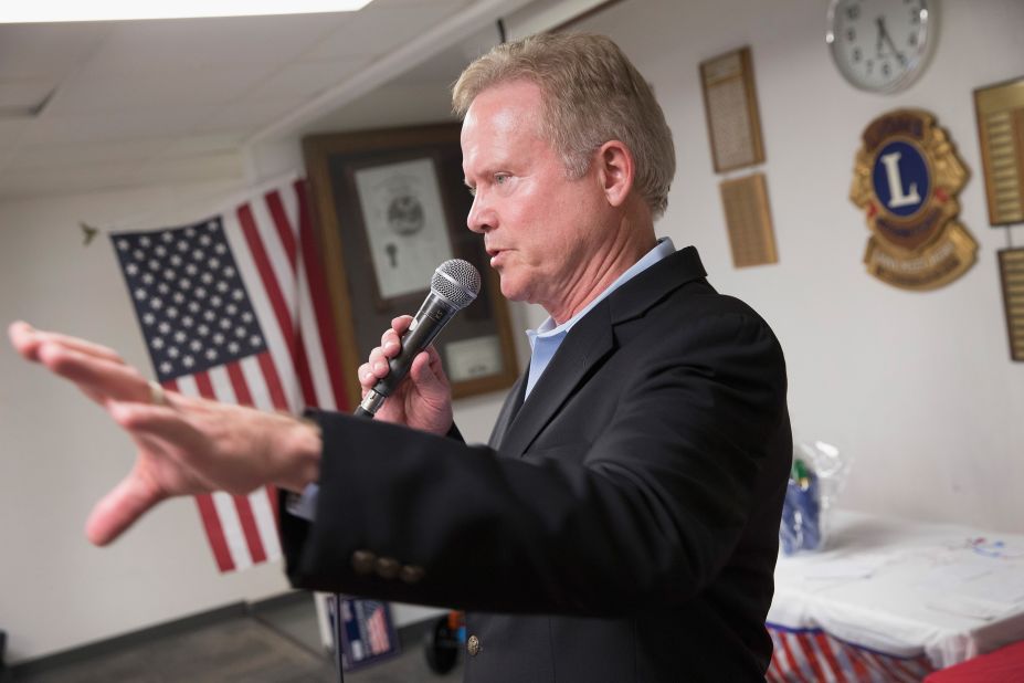 Webb entered the race considerably behind and seemingly at a disadvantage with where the Democratic electorate is moving. Here, he speaks at the Urbandale Flag Day Celebration on June 14, 2015, in Urbandale, Iowa. <br />