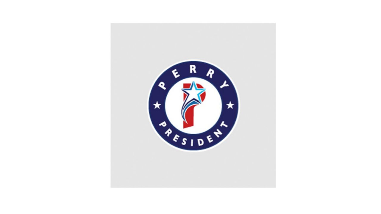 <strong><em>Sky Hartman</em></strong>: Where do I even begin? The logo is overcrowded with elements that compete with each other. For example, the descender of the "P" has a shifted perspective where the star does not. Additionally, Perry is from Texas and the flag representing Texas has one star, where here he has three. I would have stuck with one star. Overall, I'd say this is 3/10. <br /><strong><em>Ben Ostrower</em></strong><strong>: </strong>Trying to be the "P" to Obama's "O," it comes off as a muddled image without enough graphic simplicity or any clarity of concept. It's a confused baseball team logo.<br />