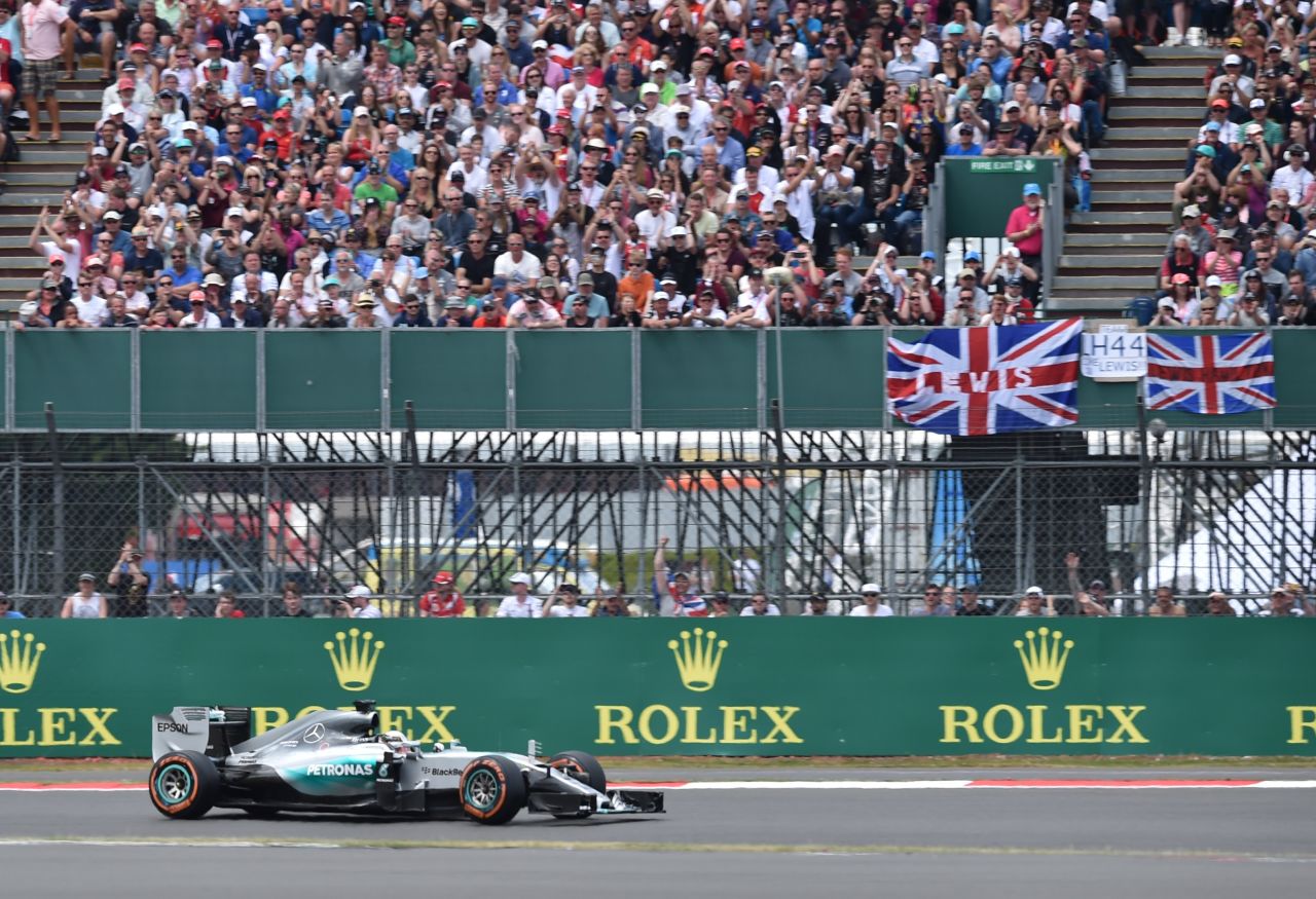 Hamilton was cheered on by a massive 140,000 crowd in his home grand prix at Silverstone.