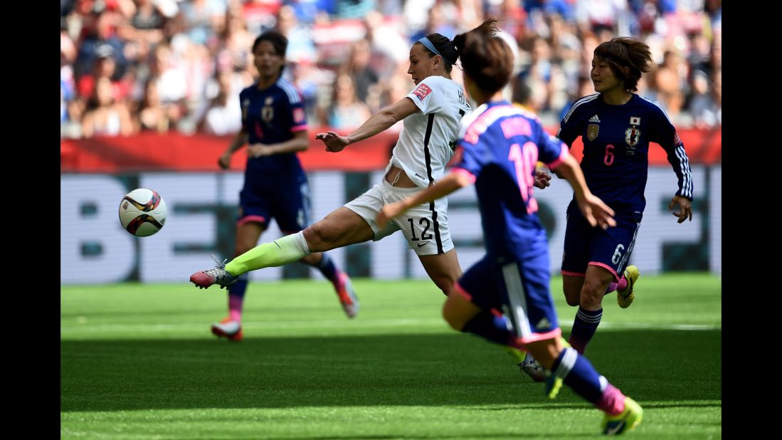 Lauren Holiday of the United States scores her first goal against Japan on July 5.