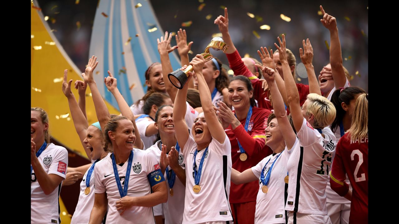 The U.S. Women's National Soccer Team celebrates after winning the Women's World Cup on Sunday, July 5, in Vancouver, Canada. The United States defeated Japan with a final score of 5-2. Click through to see highlights from the tournament: